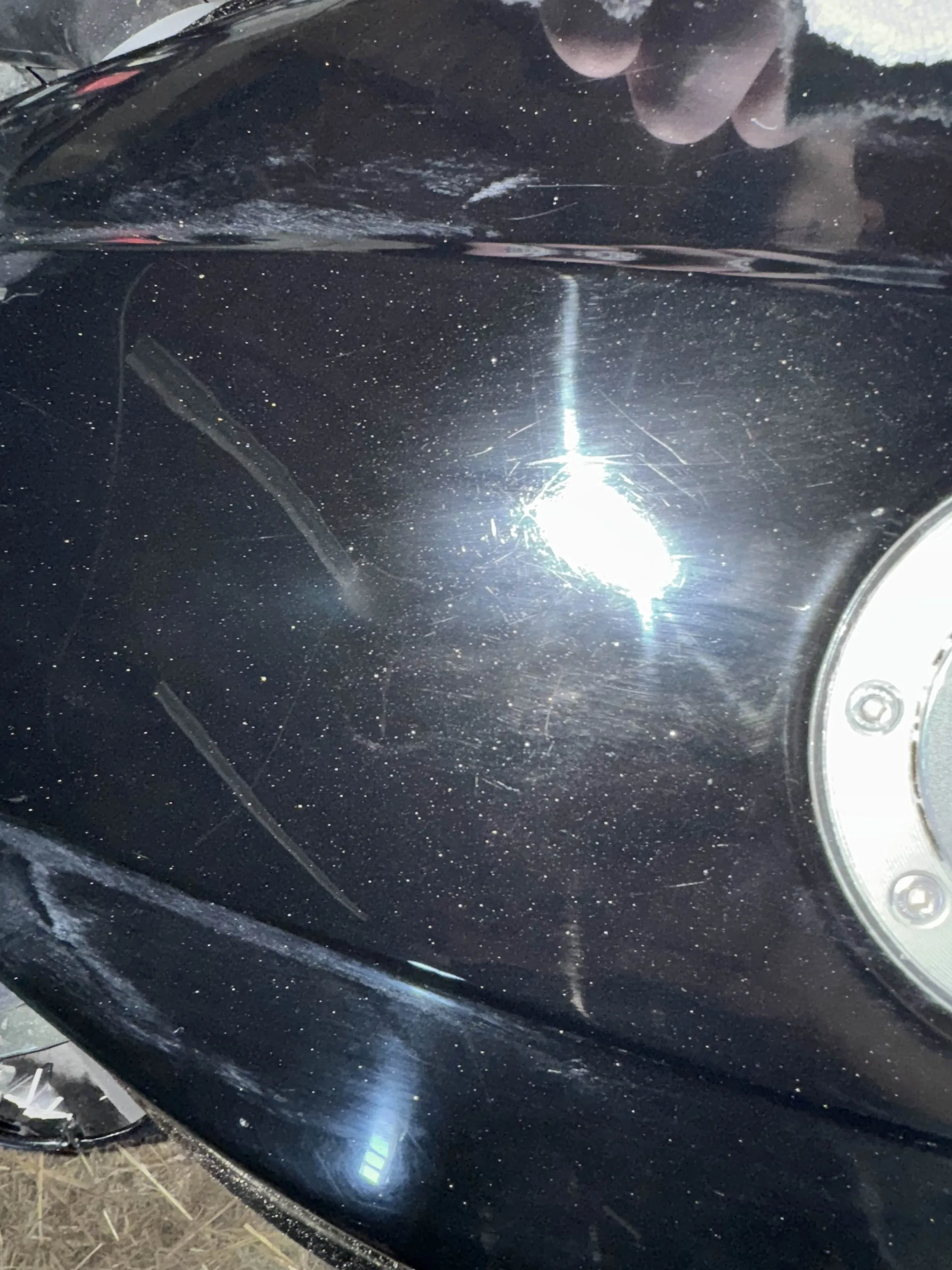 Motorcycle paint correction after