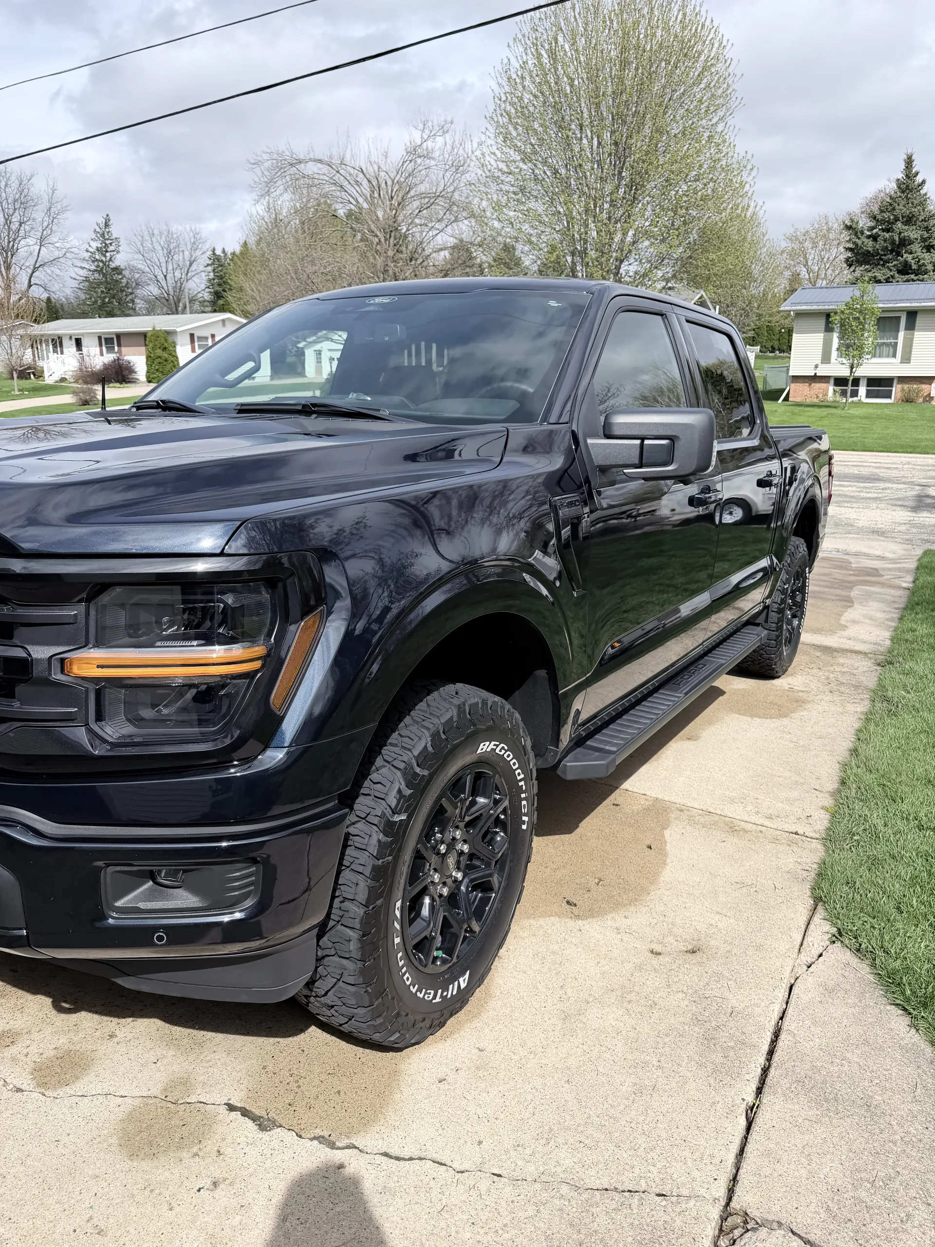 Black Ford F-150 front detail